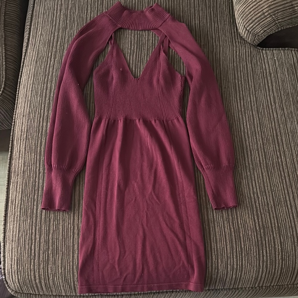 Elegant Burgundy Women's Dress